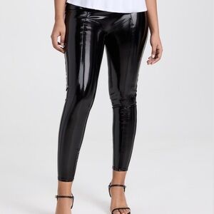 SPANX Black Faux Patent Leather Leggings